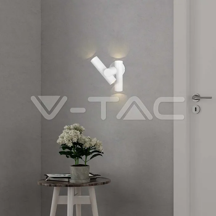 V-TAC VT-10474 2x2.6W Стенен Спот Бял 3000К IP44