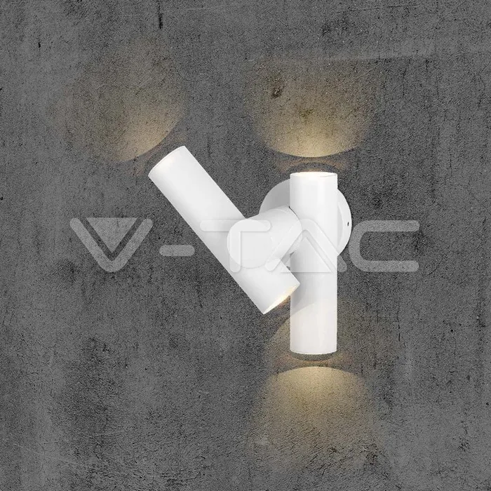 V-TAC VT-10474 2x2.6W Стенен Спот Бял 3000К IP44