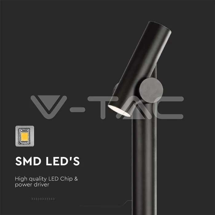 V-TAC VT-23051 2x2.6W Наземен Спот 1м. Черен 4000К IP44