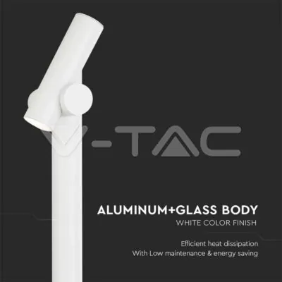 V-TAC VT-10476 2x2.6W Наземен Спот 1м. Бял 3000К IP44