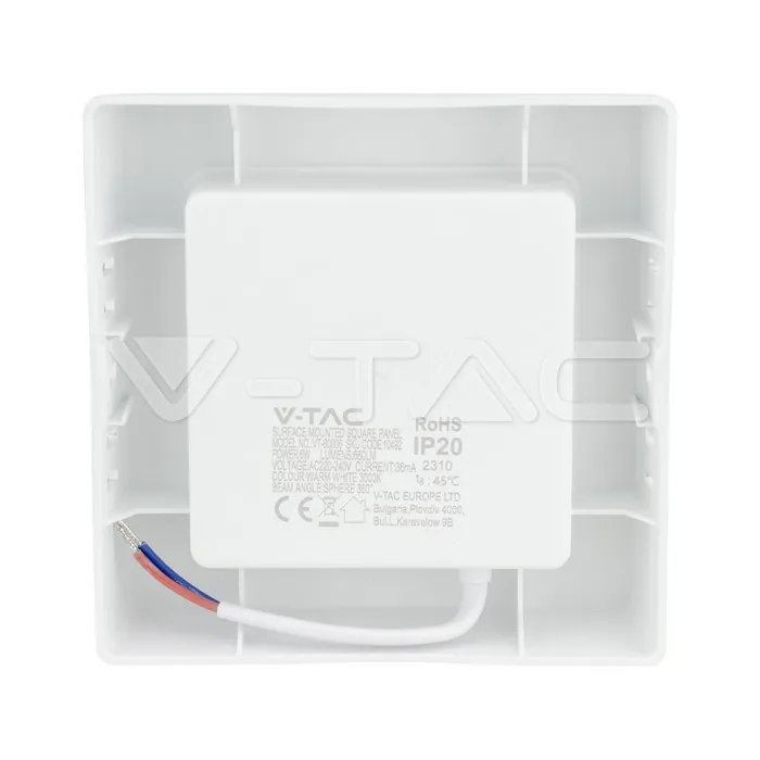 V-TAC VT-10492 6W LED Панел Външен Квадрат 3000К