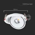 V-TAC VT-10579 12W LED COB Луна 3 в 1 Бяло Тяло