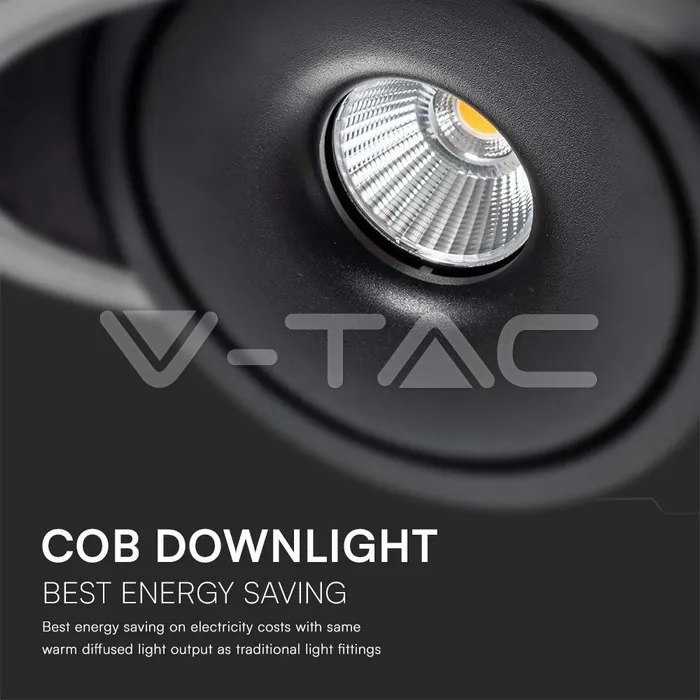 V-TAC VT-10582 30W LED COB Луна 3 в 1 Черно Тяло