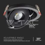 V-TAC VT-10582 30W LED COB Луна 3 в 1 Черно Тяло
