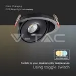 V-TAC VT-10582 30W LED COB Луна 3 в 1 Черно Тяло