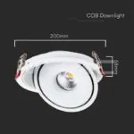 V-TAC VT-10583 30W LED COB Луна 3 в 1 Бяло Тяло