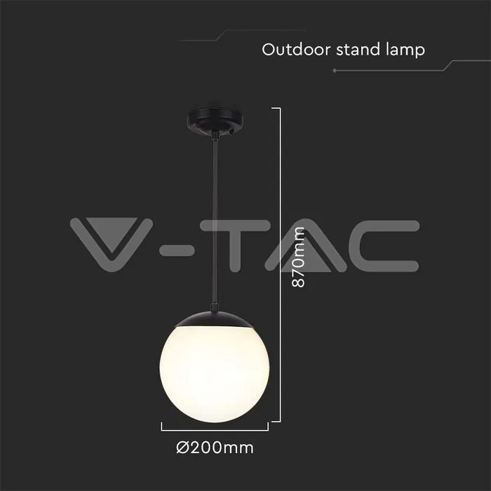 V-TAC VT-11825 Висяща Лампа Точка 1*27 Черен Опал