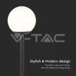 V-TAC VT-11827 Наземна Лампа Топка 1*27 Черен Опал