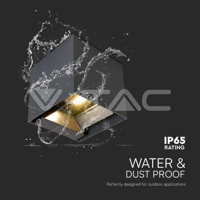 V-TAC VT-11884 9W COB LED Соларна Стенна Батерия 1x2600mAh 16ч. 3000K Черно Тяло IP65