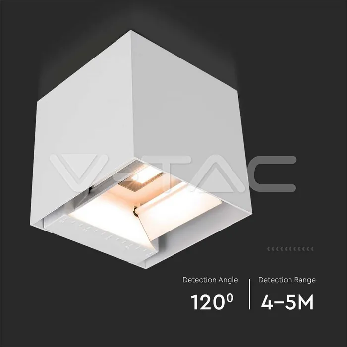 V-TAC VT-11887 9W COB LED Соларна Стенна Батерия 1x2600mAh 16ч. 4000K Бяло Тяло IP65