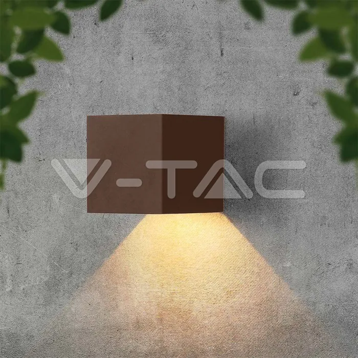 V-TAC VT-11888 9W COB LED Соларна Стенна Батерия 1x2600mAh 16ч. 3000K Corten Тяло IP65