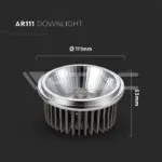V-TAC VT-1245 LED Крушка AR111 20W 12V 20° COB Чип Бяла Светлина