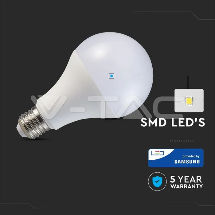 V-TAC VT-126 LED Крушка SAMSUNG Чип 18W E27 A80 3000K