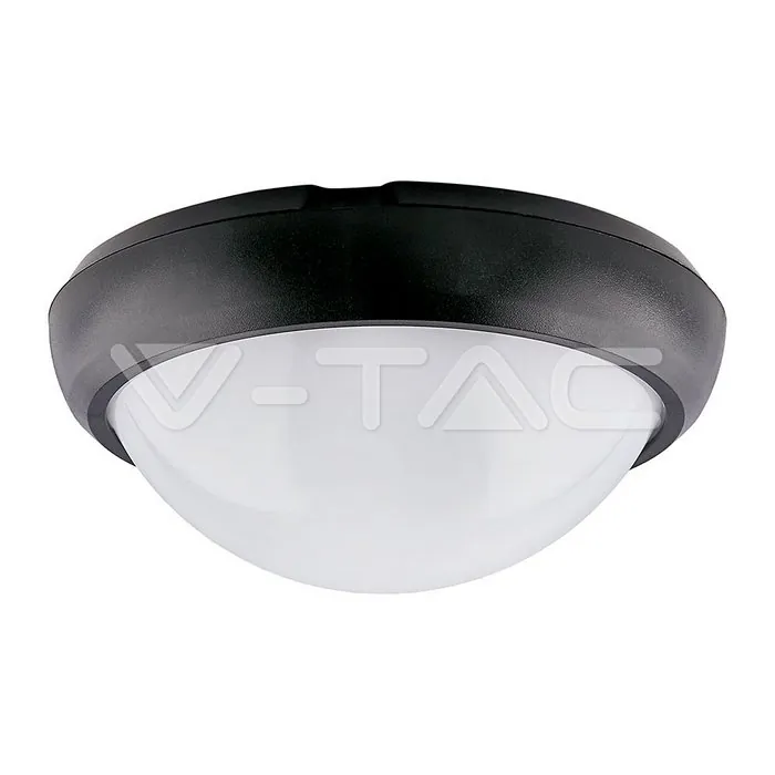 V-TAC VT-1262 8W Плафониера Кръг Черно Тяло 3000K IP66