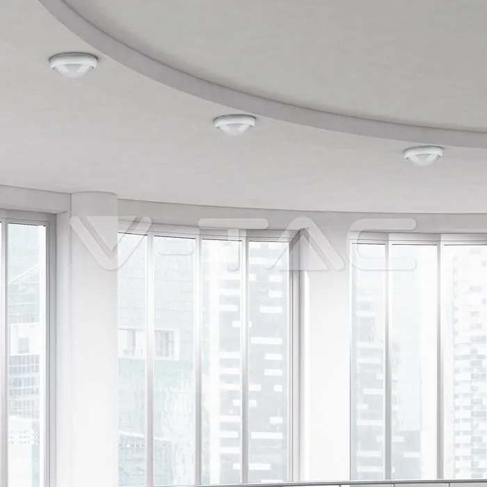 V-TAC VT-1264 8W Плафон Овал Бяло Тяло 3000K IP66