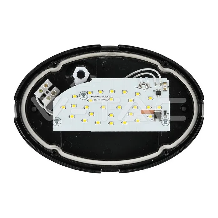 V-TAC VT-1268 8W Плафон Овал Черно Тяло 6400K IP66