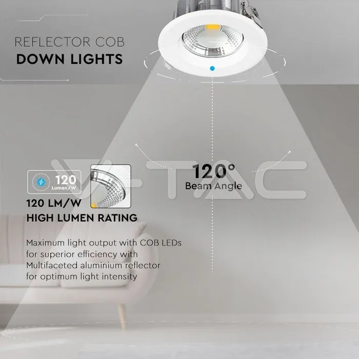 V-TAC VT-1270 10W СОВ Луна Кръгла A++ 120 lm/W Топло Бяла Светлина
