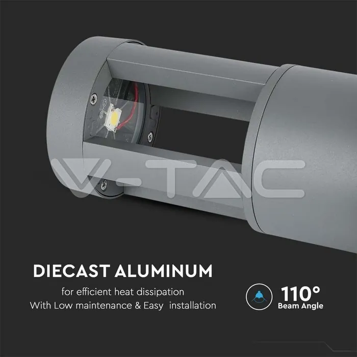 V-TAC VT-128320 10W LED Наземна Лампа Сиво Тяло 25см 4000К