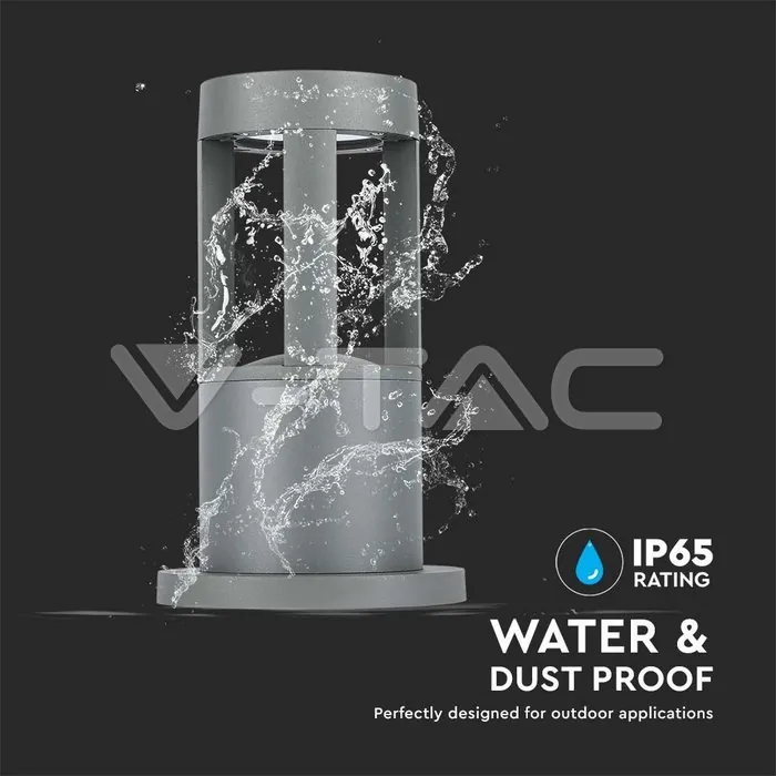 V-TAC VT-128320 10W LED Наземна Лампа Сиво Тяло 25см 4000К