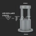 V-TAC VT-128320 10W LED Наземна Лампа Сиво Тяло 25см 4000К