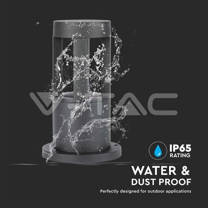 V-TAC VT-128324 10W LED Наземна Лампа Черно Тяло 25см 5000К