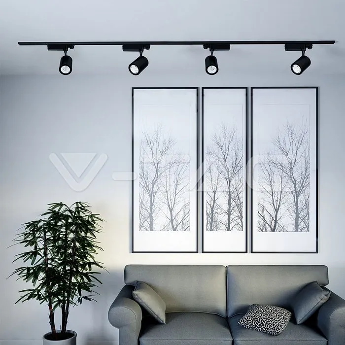 V-TAC VT-1287 35W LED Прожектор Релсов Монтаж Черно Тяло Бяла Светлина