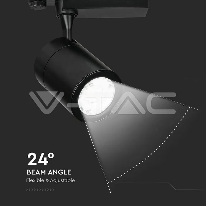 V-TAC VT-1287 35W LED Прожектор Релсов Монтаж Черно Тяло Бяла Светлина