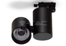 V-TAC VT-1303 15W LED Прожектор Релсов Монтаж Черно Тяло Бяла Светлина