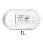 V-TAC VT-1311 8W LED Плафон Правоъгълен Овал Бяло Тяло Топло Бяла Светлина IP54