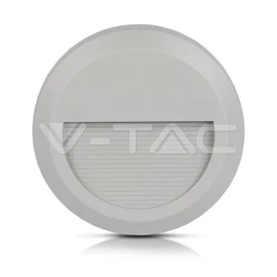 V-TAC VT-1318 2W LED   за Стъпала Сиво Тяло Кръг Неутрално Бяла Светлина