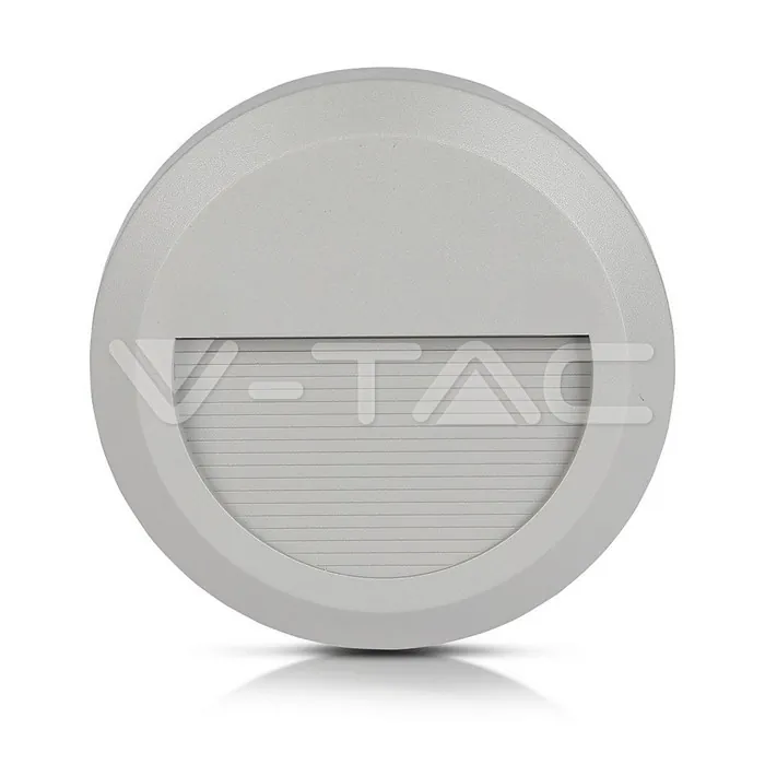 V-TAC VT-1318 2W LED   за Стъпала Сиво Тяло Кръг Неутрално Бяла Светлина
