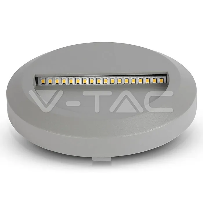 V-TAC VT-1318 2W LED   за Стъпала Сиво Тяло Кръг Неутрално Бяла Светлина
