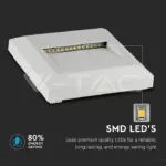 V-TAC VT-1320 2W LED   за Стъпала Бяло Тяло Квадрат Неутрално Бяла Светлина