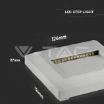 V-TAC VT-1320 2W LED   за Стъпала Бяло Тяло Квадрат Неутрално Бяла Светлина