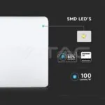 V-TAC VT-55679 15W LED Плафон SAMSUNG Чип Frameless Квадрат 4000K IP44 100lm/W