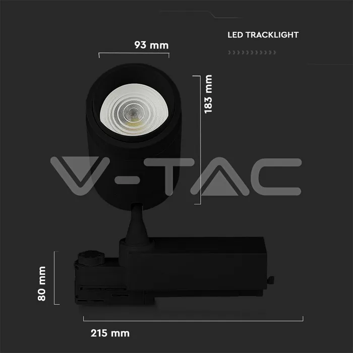 V-TAC VT-1459 35W Релсов Прожектор Черно Тяло Blue Tooth 3 в 1