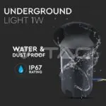 V-TAC VT-1468 1W LED Осветител за Стъпала Черен Двупосочен 6500K