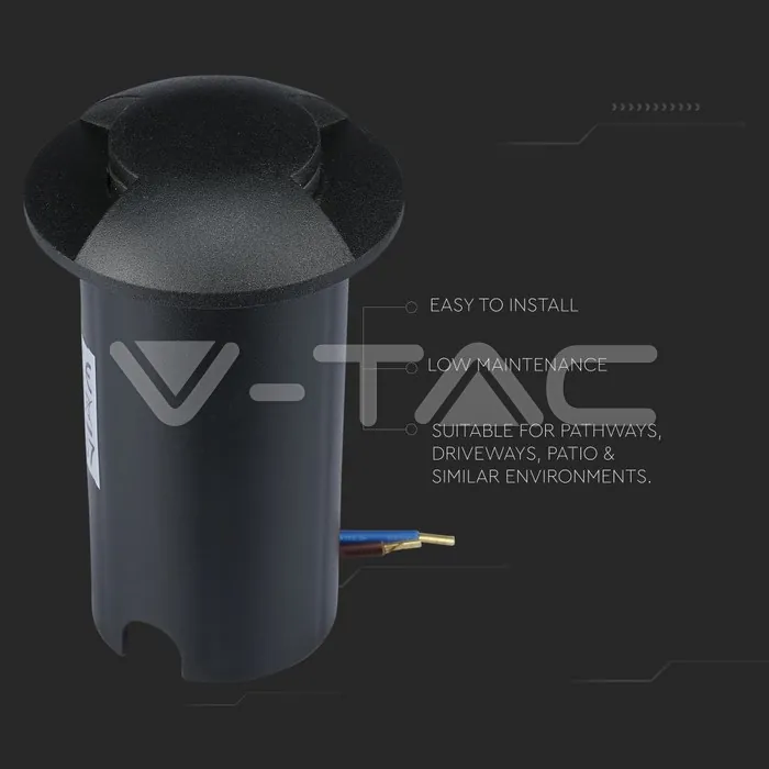 V-TAC VT-1468 1W LED Осветител за Стъпала Черен Двупосочен 6500K
