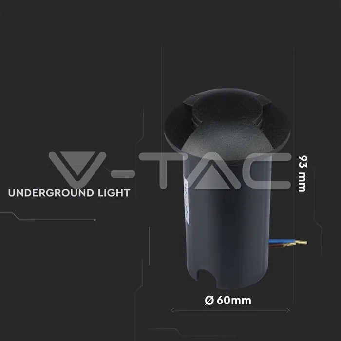 V-TAC VT-1468 1W LED Осветител за Стъпала Черен Двупосочен 6500K