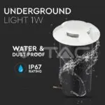 V-TAC VT-1471 1W LED Осветител за Стъпала Бял Четирипосочен 6500K