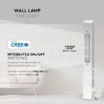 V-TAC VT-1488 3W+3W LED Стенна Лампа Спалня Бяла 3000K