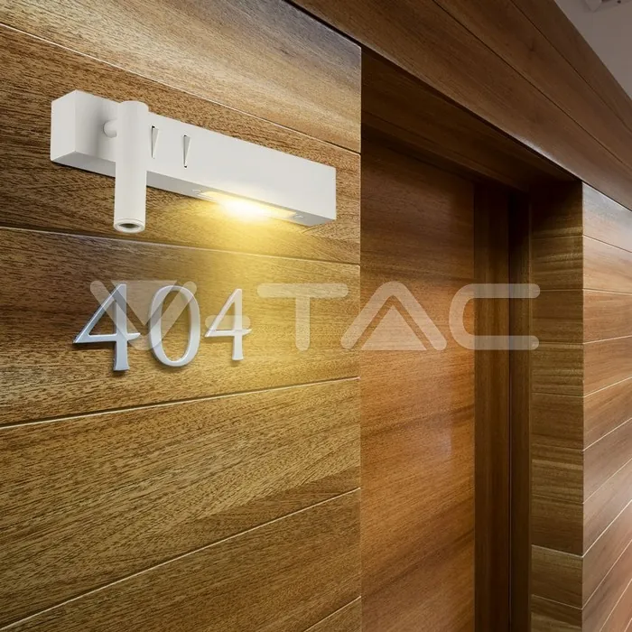 V-TAC VT-1488 3W+3W LED Стенна Лампа Спалня Бяла 3000K