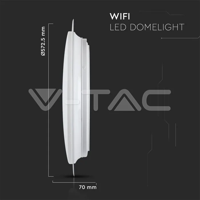 V-TAC VT-1498 SMART LED Плафон 60W Ф450 Звезди Топла + Студена Светлина