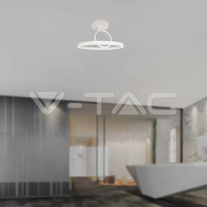 V-TAC VT-14984 LED Осветител 38W Плафон 500x200мм 3000K Бял Двоен Кръг
