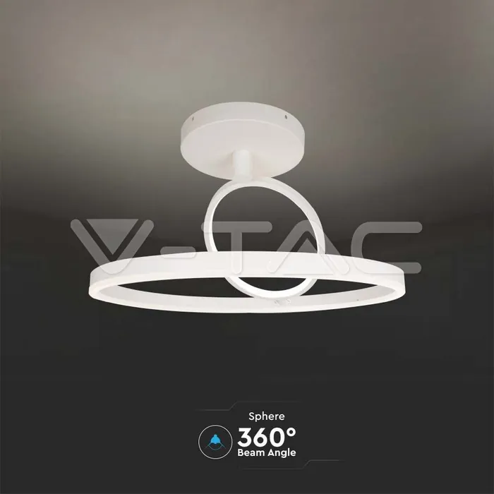 V-TAC VT-14985 LED Осветител 38W Плафон 500*200MM 4000K Бял Двоен Кръг