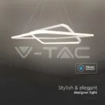 V-TAC VT-14988 LED Осветител 50W Висящ 600x600x1200мм Димиращ Бял 3000К