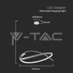 V-TAC VT-14996 LED Осветител 48W Висящ 800x1200мм Димиращ Бял 3000К