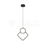 V-TAC VT-14998 LED Осветител 12W Висящ Геометрик 280 x 1800мм Черен 3000К