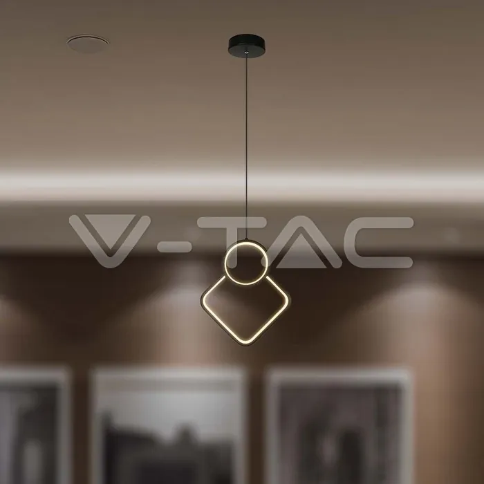 V-TAC VT-14998 LED Осветител 12W Висящ Геометрик 280 x 1800мм Черен 3000К