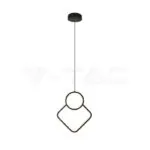 V-TAC VT-14999 LED Осветител 12W Висящ Геометрик 280 x 1800мм Черен 4000К